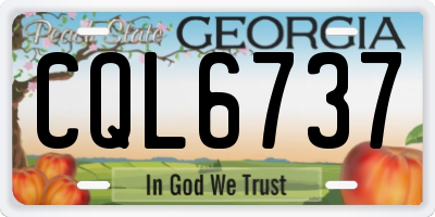 GA license plate CQL6737