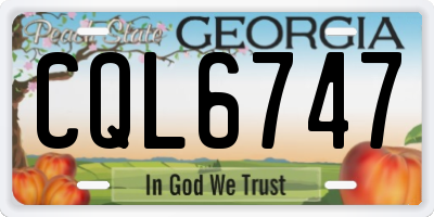 GA license plate CQL6747