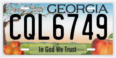 GA license plate CQL6749