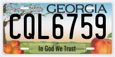 GA license plate CQL6759