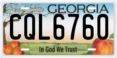 GA license plate CQL6760