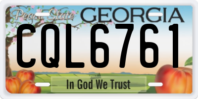 GA license plate CQL6761
