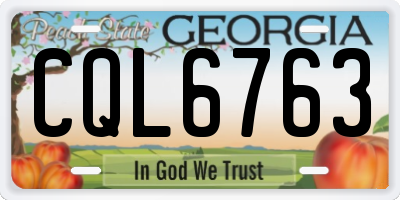 GA license plate CQL6763