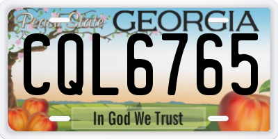 GA license plate CQL6765