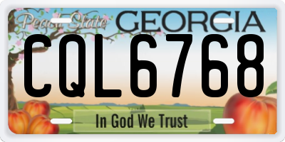 GA license plate CQL6768