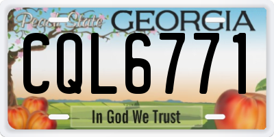 GA license plate CQL6771
