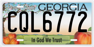 GA license plate CQL6772