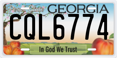 GA license plate CQL6774