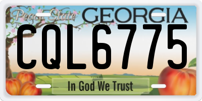 GA license plate CQL6775