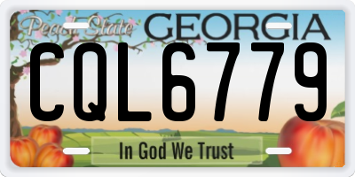 GA license plate CQL6779
