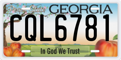 GA license plate CQL6781