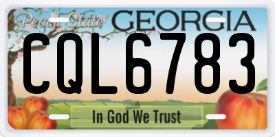 GA license plate CQL6783