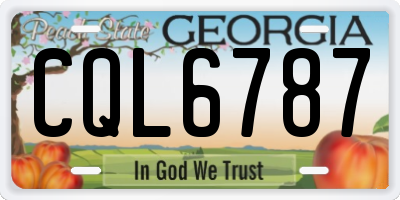 GA license plate CQL6787
