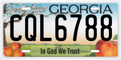 GA license plate CQL6788