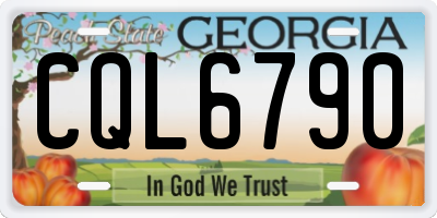 GA license plate CQL6790