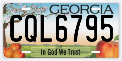 GA license plate CQL6795