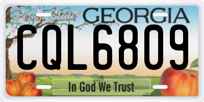 GA license plate CQL6809