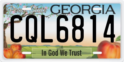 GA license plate CQL6814
