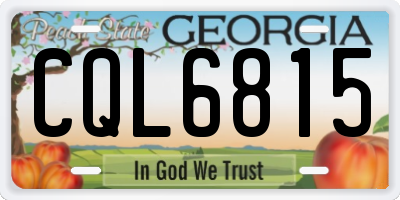 GA license plate CQL6815