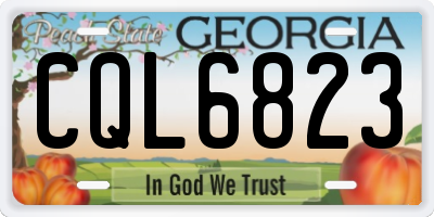 GA license plate CQL6823