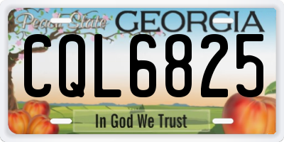 GA license plate CQL6825