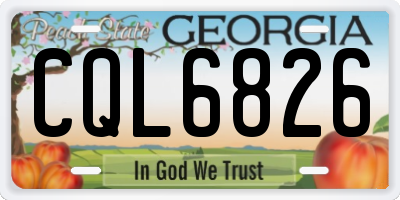 GA license plate CQL6826