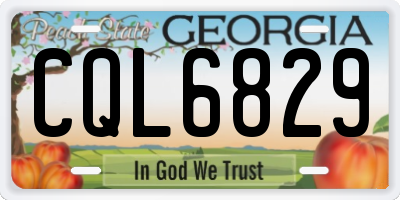 GA license plate CQL6829