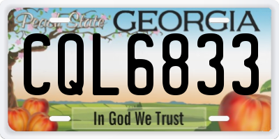GA license plate CQL6833