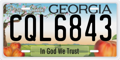 GA license plate CQL6843