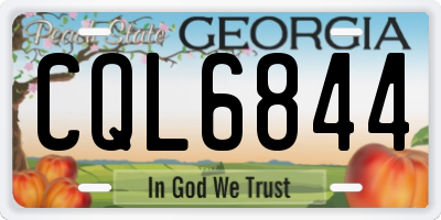 GA license plate CQL6844