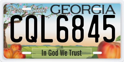 GA license plate CQL6845