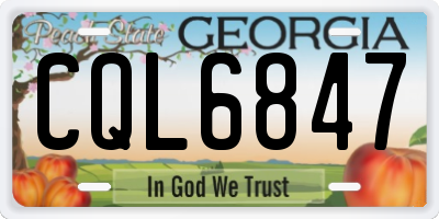 GA license plate CQL6847