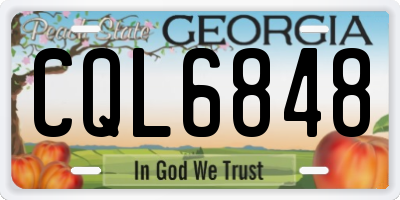 GA license plate CQL6848