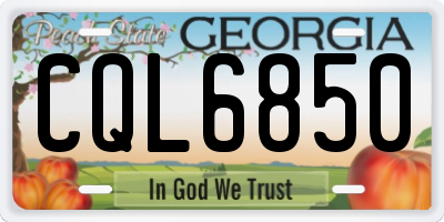 GA license plate CQL6850