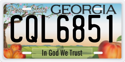 GA license plate CQL6851