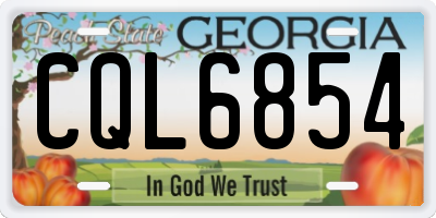 GA license plate CQL6854
