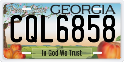 GA license plate CQL6858