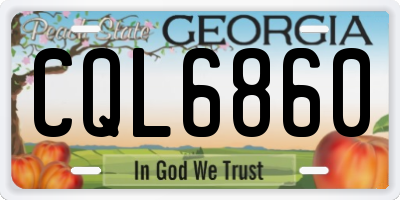 GA license plate CQL6860
