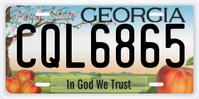 GA license plate CQL6865