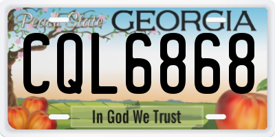 GA license plate CQL6868