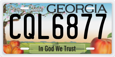GA license plate CQL6877