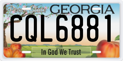 GA license plate CQL6881