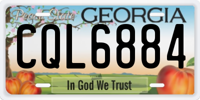 GA license plate CQL6884