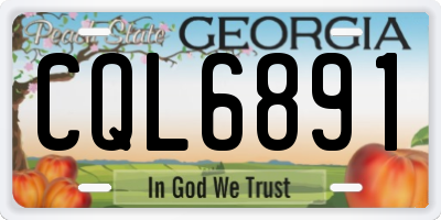 GA license plate CQL6891