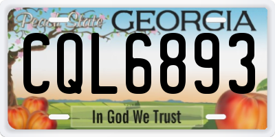 GA license plate CQL6893