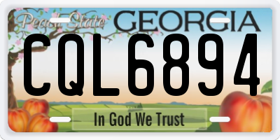 GA license plate CQL6894