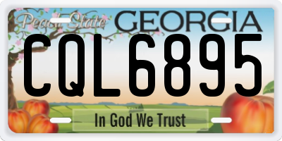 GA license plate CQL6895