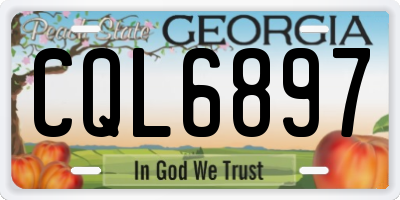 GA license plate CQL6897