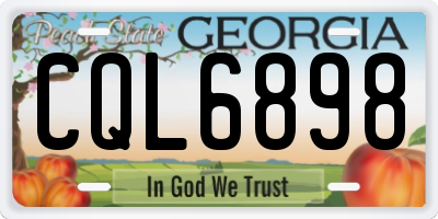GA license plate CQL6898