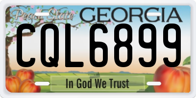 GA license plate CQL6899